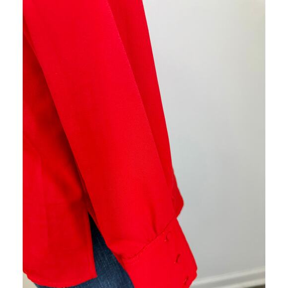 Zara women's red polyester woven shirt,   NWT size XS - Picture 4 of 7